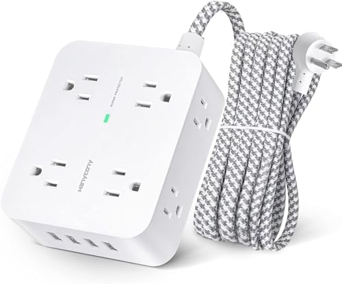 Surge Protector Power Strip - 8 Widely Outlets with 4 USB Charging Ports, 3 Side Outlet Extender with 5Ft Braided Extension Cord, Flat Plug, Wall Mount, Desk USB Charging Station for Home Office ETL Surge Protector Power Strip - 8 Widely Outlets with 4 USB Charging Ports, 3 Side Outlet Extender with 5Ft Braided Extension Cord, Flat Plug, Wall Mount, Desk USB Charging Station for Home Office ETL
